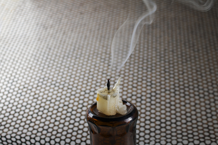 Candles and smoke.の写真素材