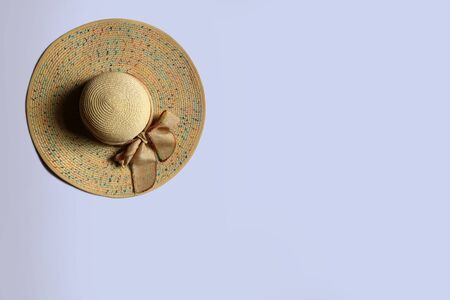 Lady hat weave asian style fashion in white background.の写真素材