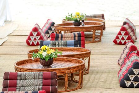 Seating comfort for the tourists on the tropical beach in Thailand.の写真素材