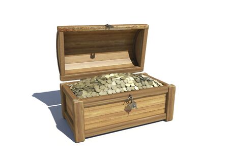 Chest with moneyの写真素材