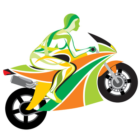 The girl on a motorcycleのイラスト素材