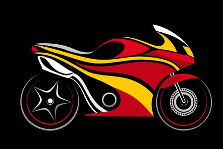 motorcycle isolated on a black backgroundのイラスト素材