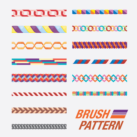 Set of different line patterns.のイラスト素材