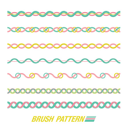 Set of different line  patterns.のイラスト素材