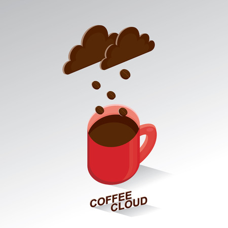 Vector illustration of cup with coffee rain.のイラスト素材