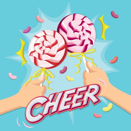 2 Lollipops for cheer moment.のイラスト素材