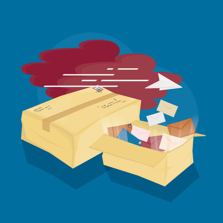Several letter in parcel for shipping Vector illustrationのイラスト素材