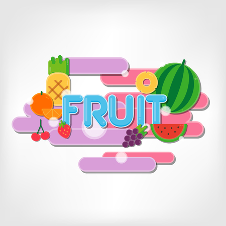 Fruit and juice colorful bannerのイラスト素材