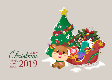 Festive Greeting card. Christmas and New year template for invitation card. Christmas and New year Background.のイラスト素材