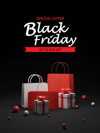 Black Friday poster template. Shopping banner