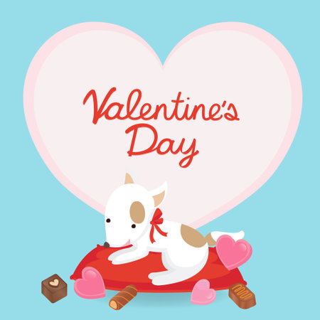 Illustration of Valentine's Day greeting card. Character design.のイラスト素材