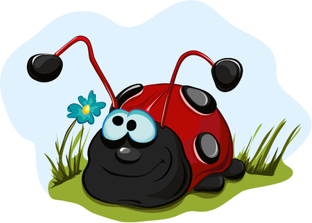 Cheerful ladybug for children  Vector のイラスト素材
