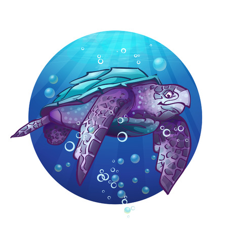Cartoon image of a sea turtleのイラスト素材