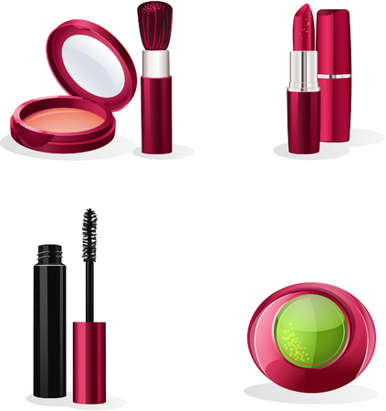 Set of cosmetics makeupのイラスト素材
