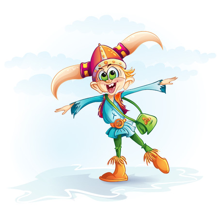 Funny image of a Viking boyのイラスト素材