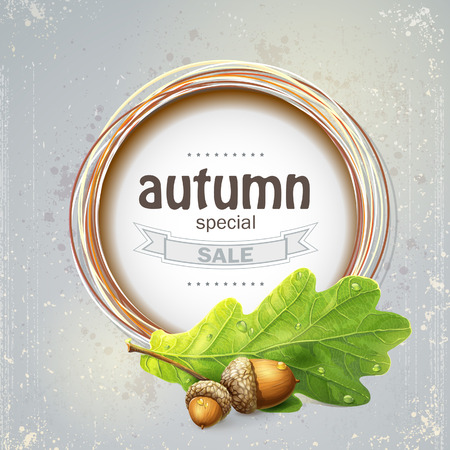the big autumn sale with oak leaves with acorns the big autumn sale with oak leaves with acorns
