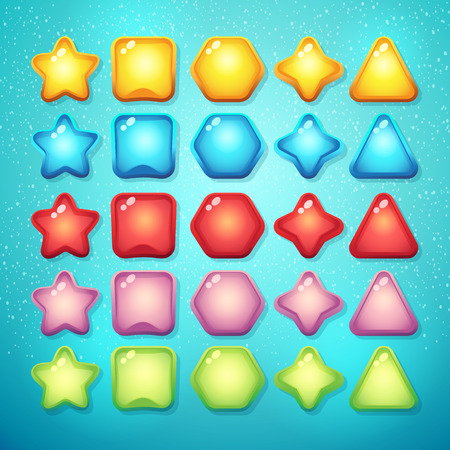 Set of buttons elements and symbols for web interface and computer gamesのイラスト素材