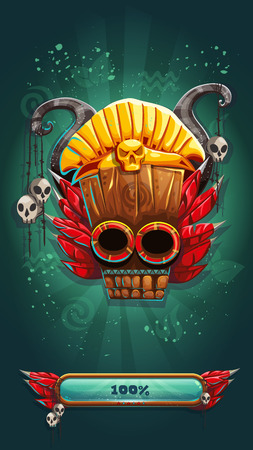 Jungle shamans mobile GUI game loading screenのイラスト素材