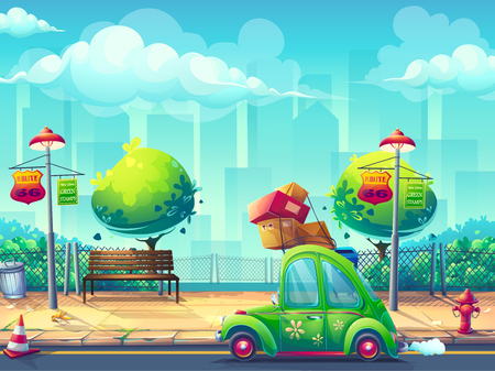 Vector illustration image car Pin-up style. For web, video games, user interface, design. For web, video games, user interface, designのイラスト素材