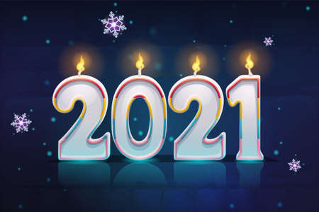 Vector background illustration the Happy New Year 2021