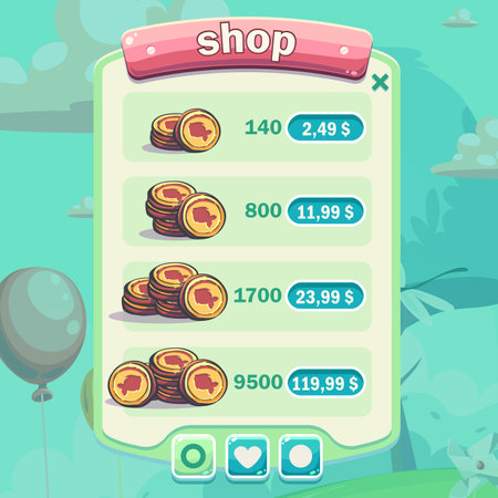 Vector background bright illustration match 3 shop windowのイラスト素材