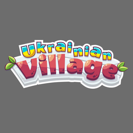 Ukrainian village inscription the print for t-shirtのイラスト素材