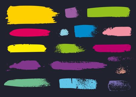 Colorful Brush Strokes on Dark Backgroundのイラスト素材
