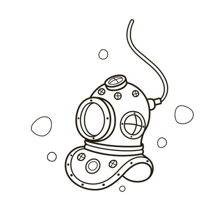 A playful cartoon-style starfish with a smiling face and large eyes, surrounded by bubbles. This whimsical design is perfect for childrens artwork and seaside themes. Vector illustrationのイラスト素材