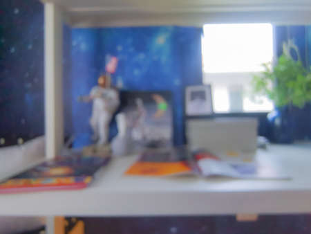 Concept of Blurred: Home interior decoration in children's bedroom, background used for display, wallpaper and business, interior design.の写真素材