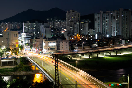 Beautiful night view of Anyang City