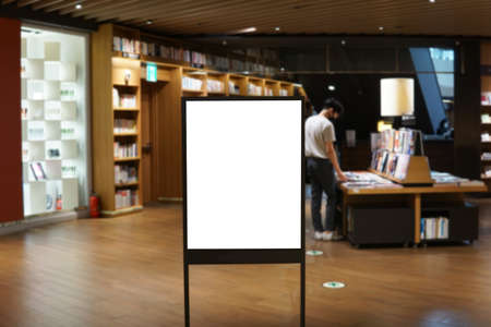 Advertising poster board inside department store