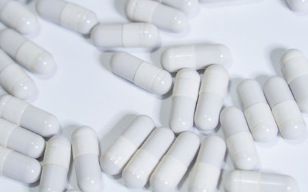 There are many capsule pills.の写真素材