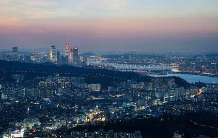 the night view of the cityの写真素材