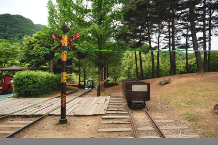 Train Trail Scenery in Anyang Parkの写真素材