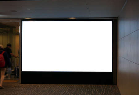 an advertisement inside the airportの写真素材