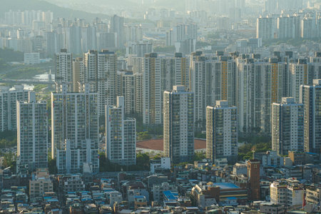 Apartment Landscape in Seoul, Koreaの写真素材