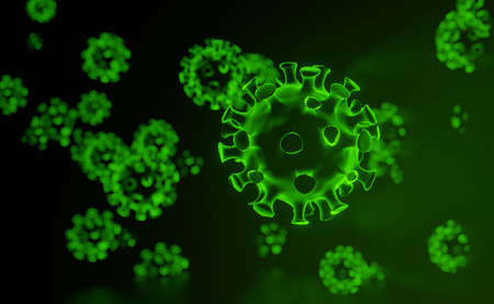 medical illustration group of Corona virus background , Covid-19 , 3D-renderingの写真素材