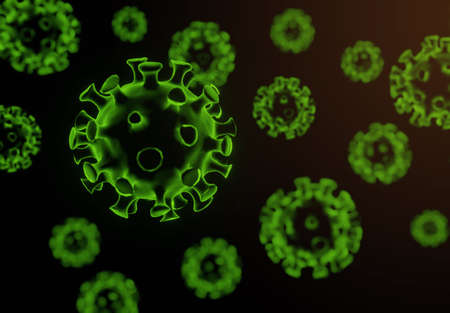 medical illustration group of Coronavirus background , Covid-19 , 3D-rendering