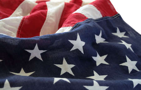 a very old American flag in good condition