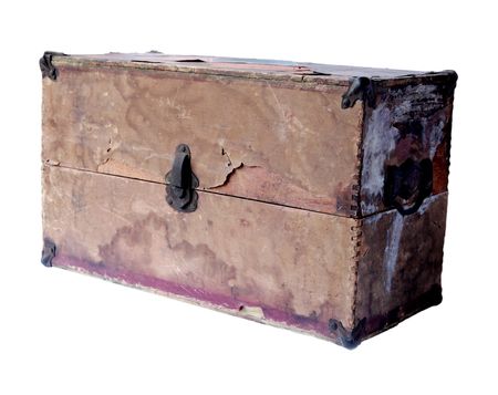 an antique box, fragile and softened with ageの写真素材
