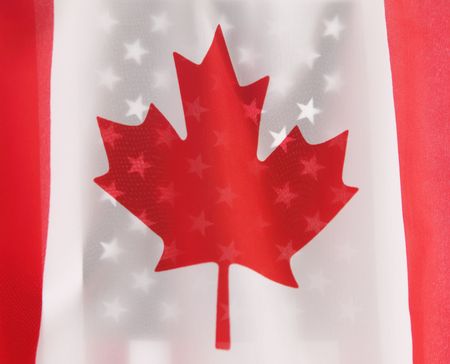 the flags of Canada and the USA