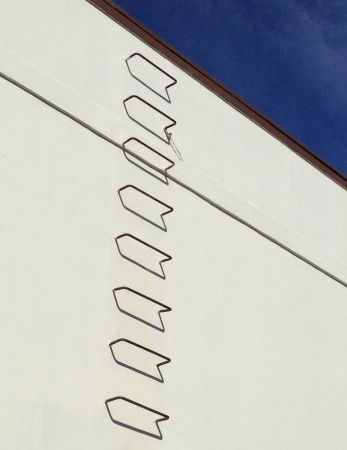 metal architectural detail of a building on a sunny day