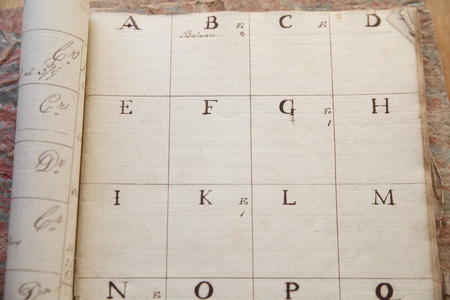 Page from 19th century accounting student workbookの写真素材