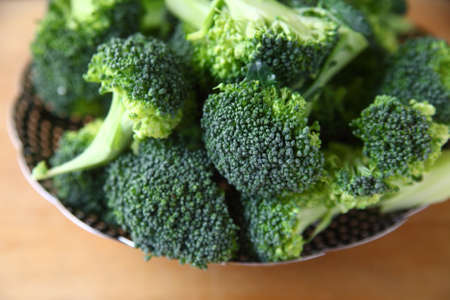 Broccoli, cleaned and cut, ready to steam