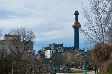 Vienna, Austria - March 11, 2020: View of the incinerator in Vienna.のeditorial素材
