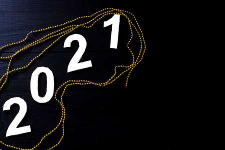 Figures 2021 on a black background.の写真素材
