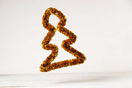 New Year's, Christmas tree levitates on a white background.の写真素材
