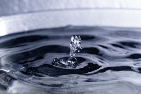 Waves from a drop of water on the surface of the water.