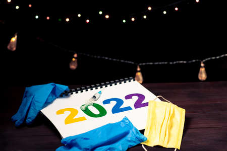 2022 medicine concept. New Year and health.の写真素材