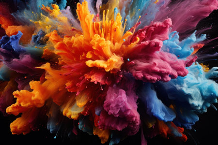 Explosion of various colors blending into a captivating and lively canvasの素材